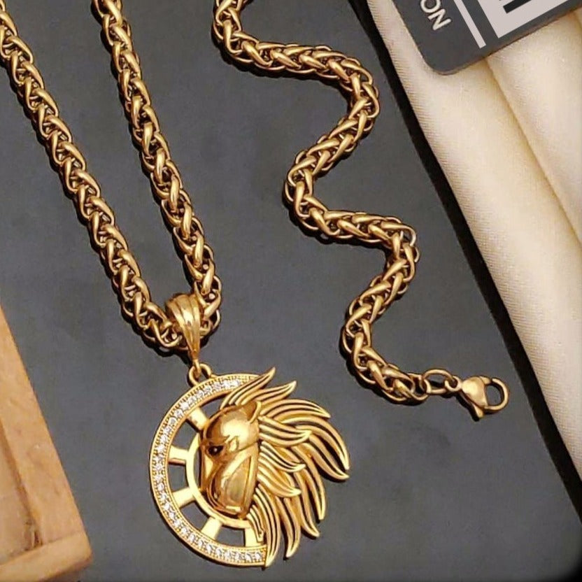 Gold chain with on sale lion