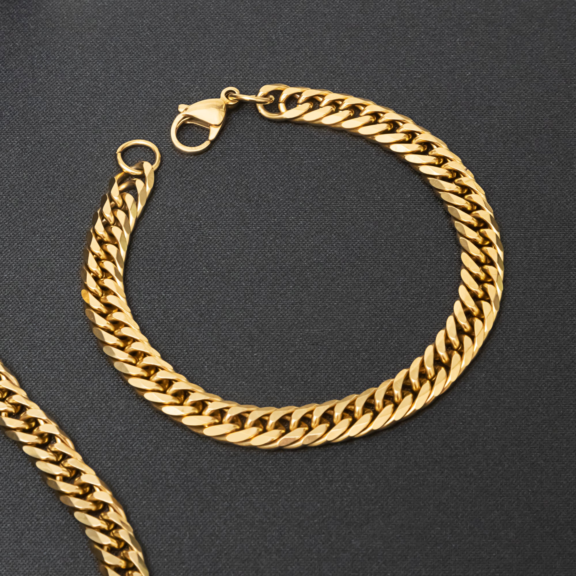 Mens Golden Chain & Bracelet Combo
