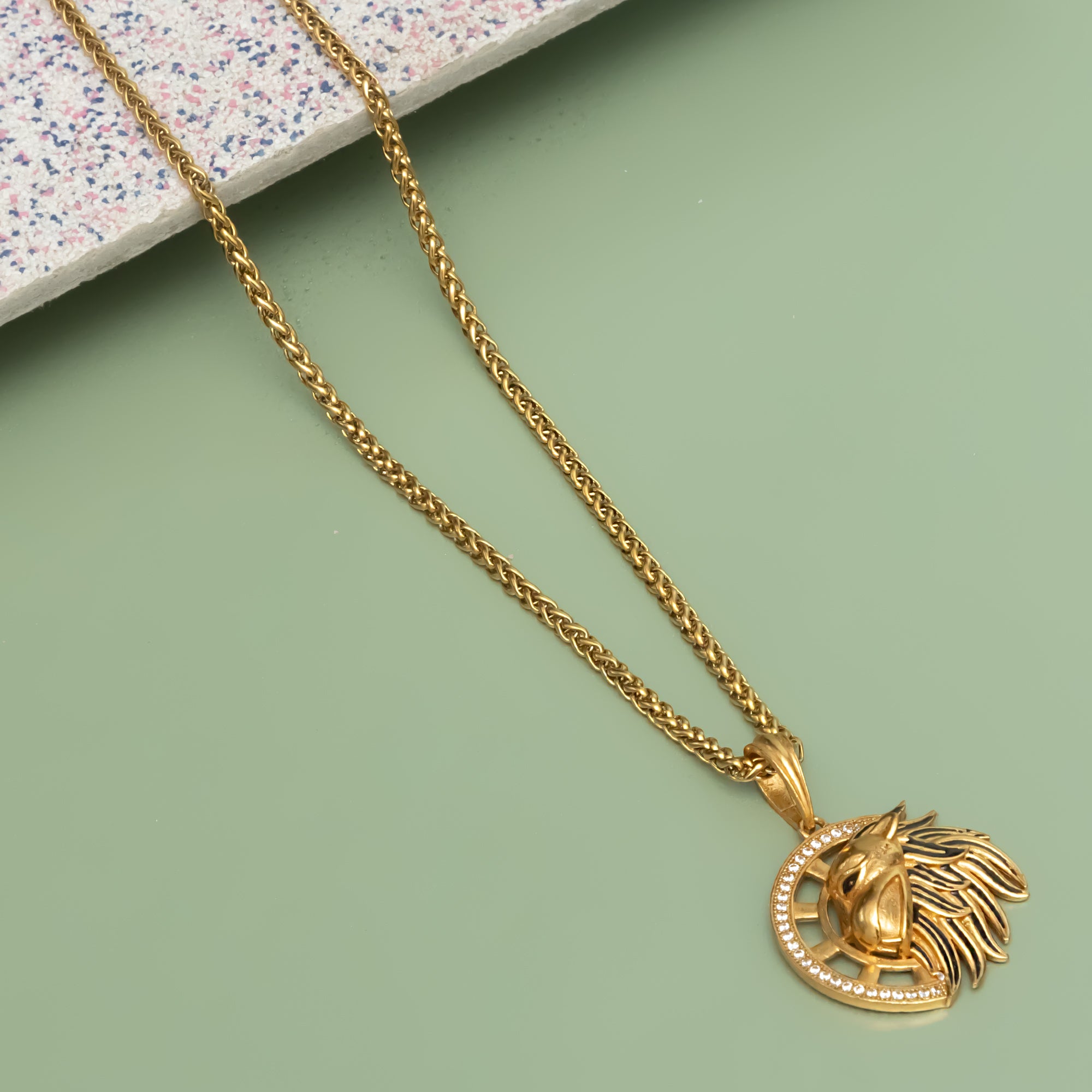 Own the Roar: Lion Round Pendant in Gold – Shop Zuveri