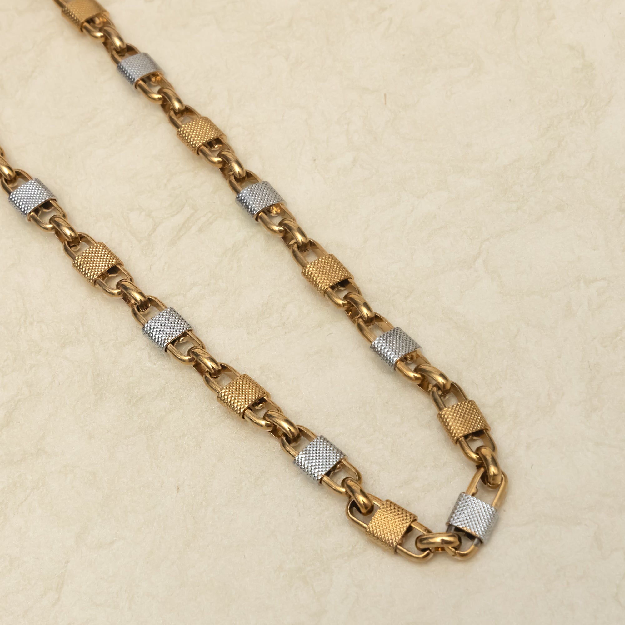 Lock Design Gold Silver Chain