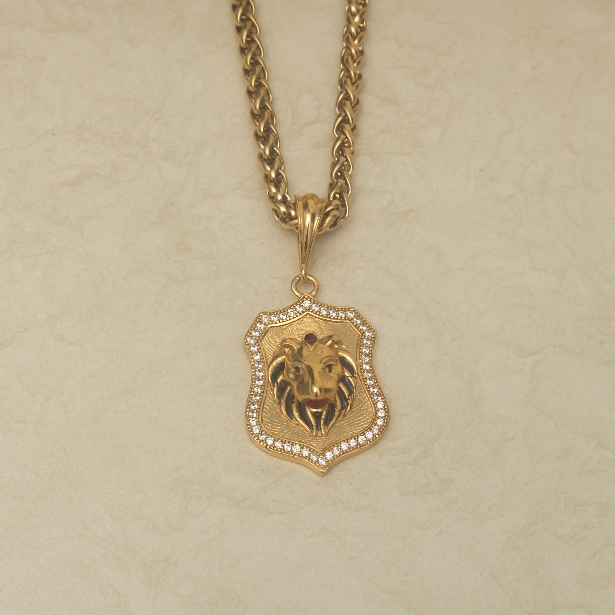 Portrait Of Lion Pendalt With Golden Chain