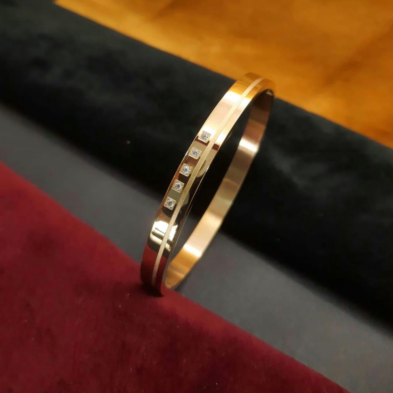 Sleek Gold Diamond Bracelet
