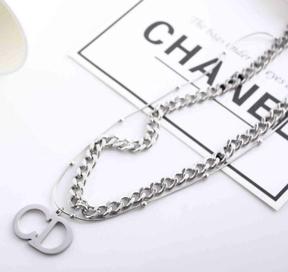 Dc- Pendant Silver Necklace