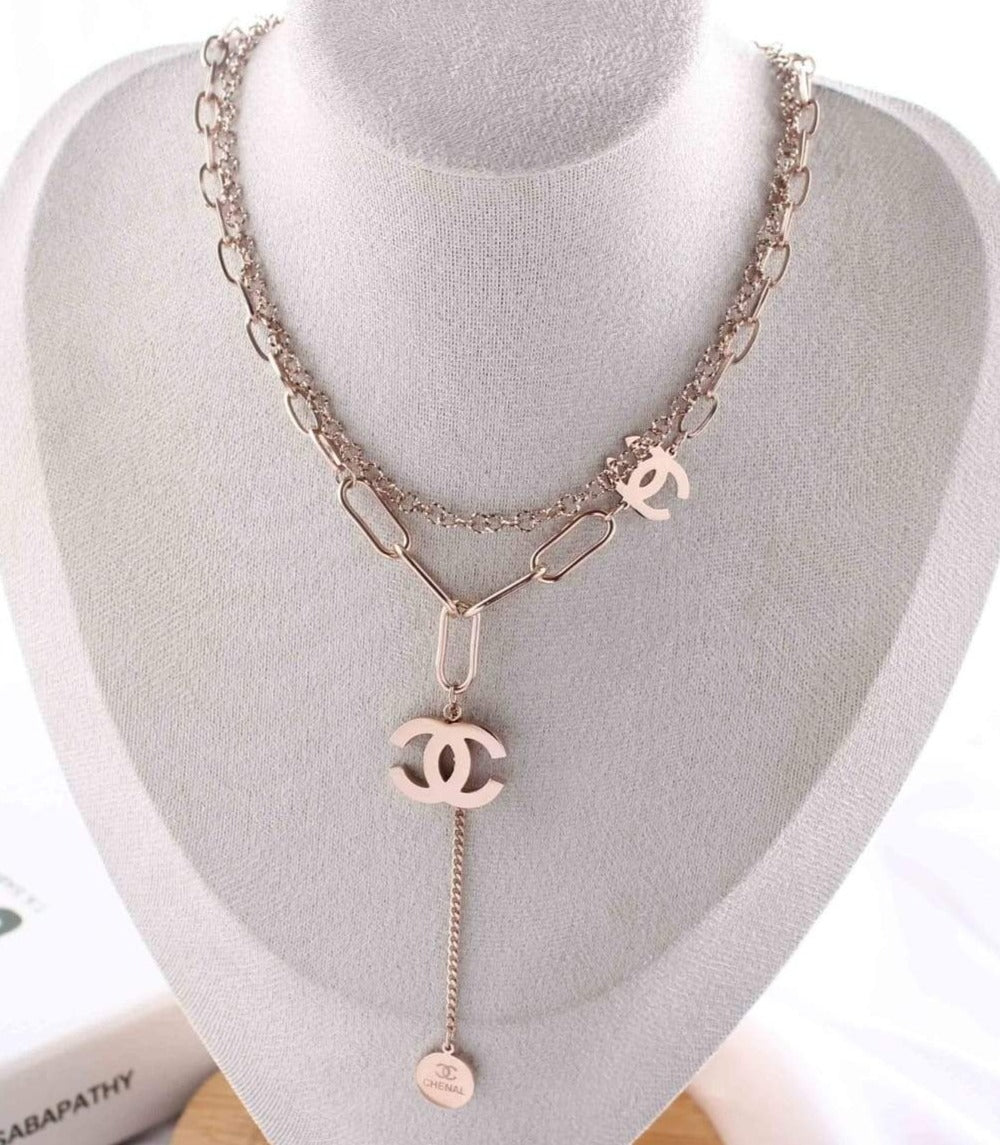 Two Layered Rose Gold Necklace