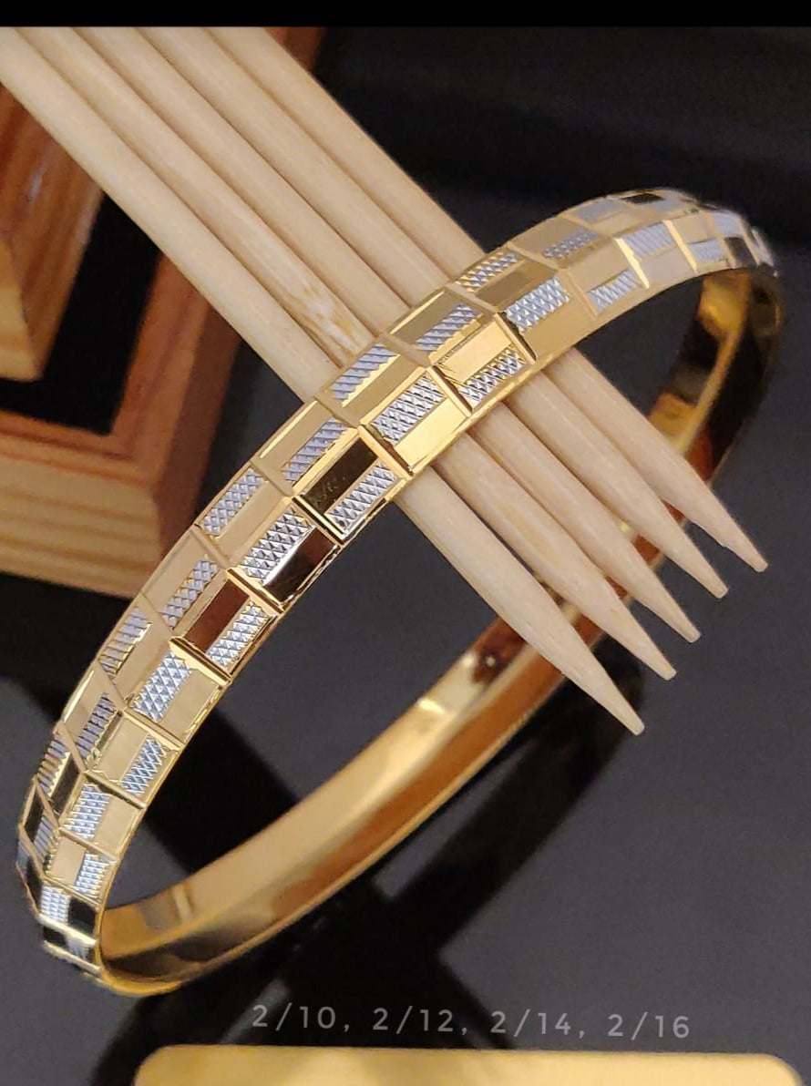Classic Design Gold & Silver Men Kada Bracelate