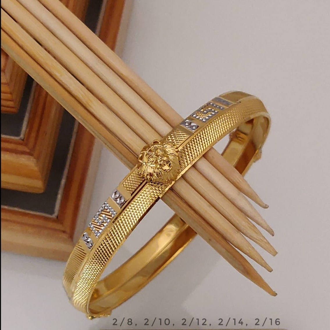 Silver gold kada design Clearance